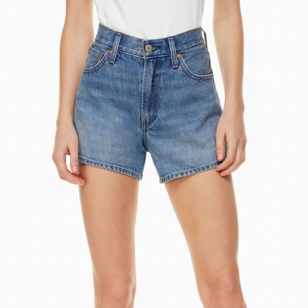 DENIM FORUM Light Blue High-Rise Denim Shorts